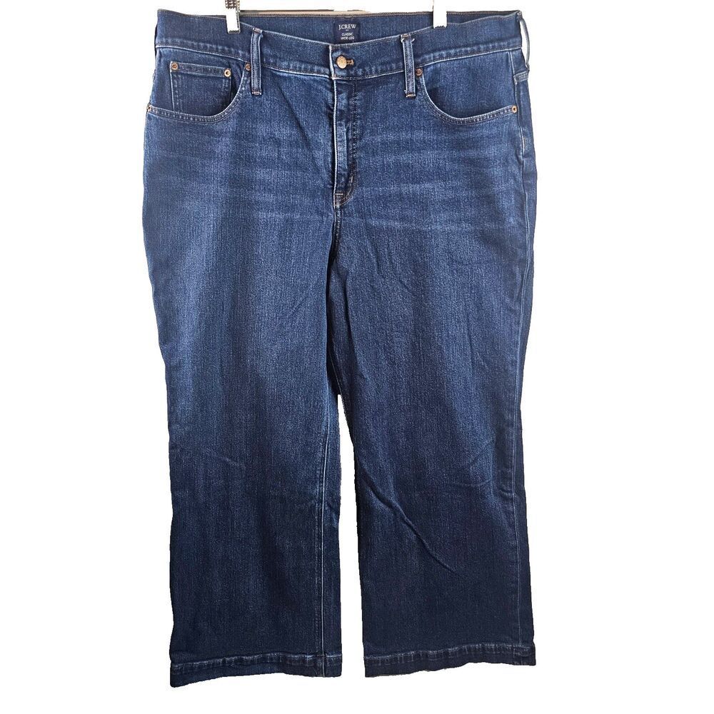 J Crew Jeans Womens 35 Blue Classic Wide Leg Denim Stretch Casual Normcore